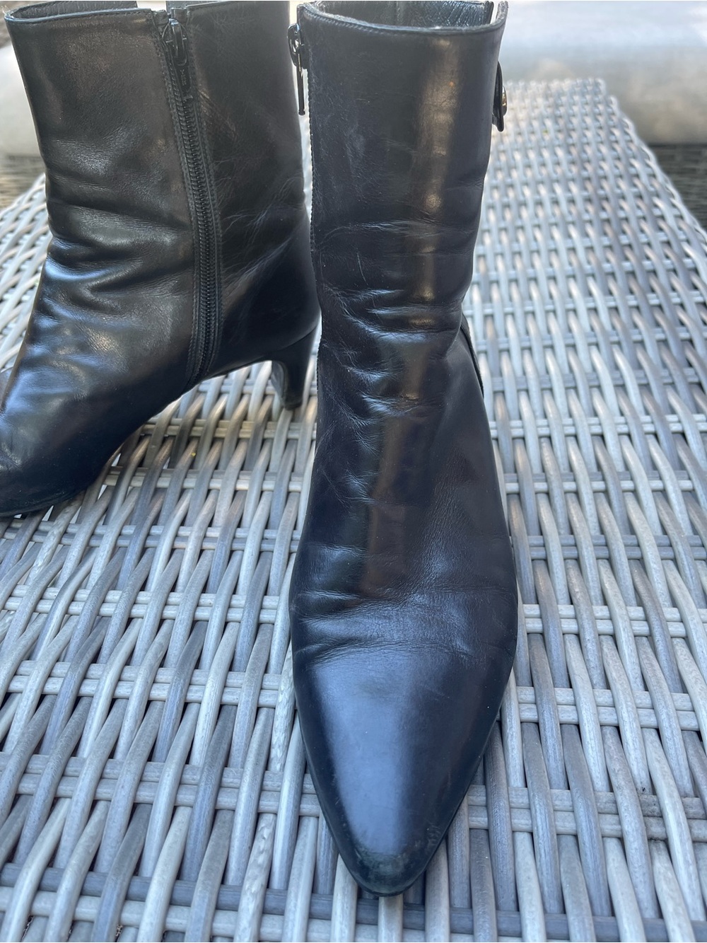 Stuart Weitzman Black Leather Ankle Boots